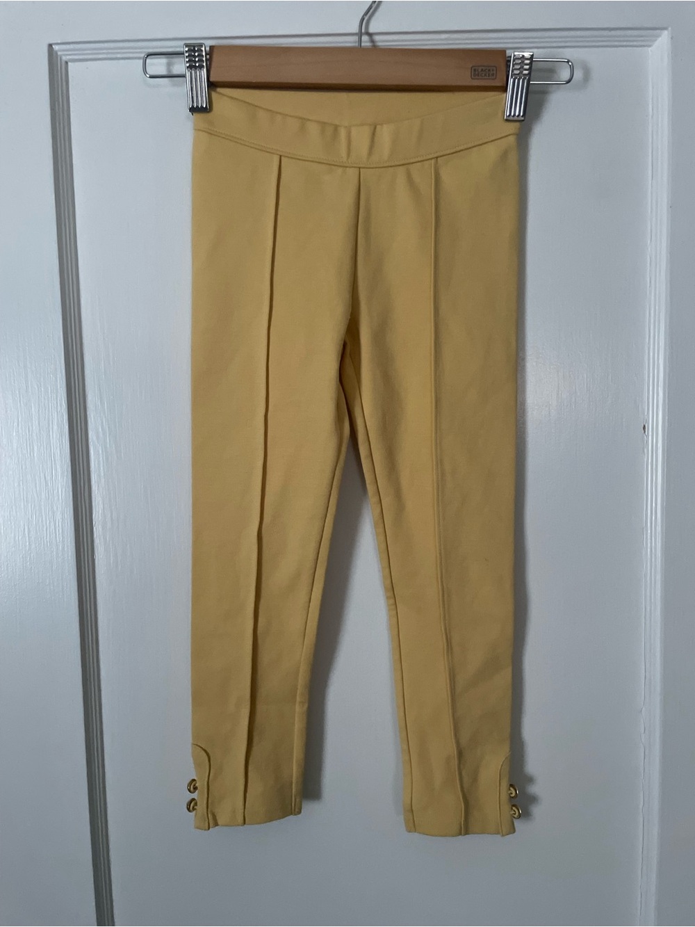 Janie and Jack Yellow Girls' Pull-On Leggings with Hem Button Detail Sz 5
